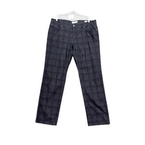 Brax Pants Mens 40x32 Gray Plaid Cooper Fancy Golf Driving Range Office Work